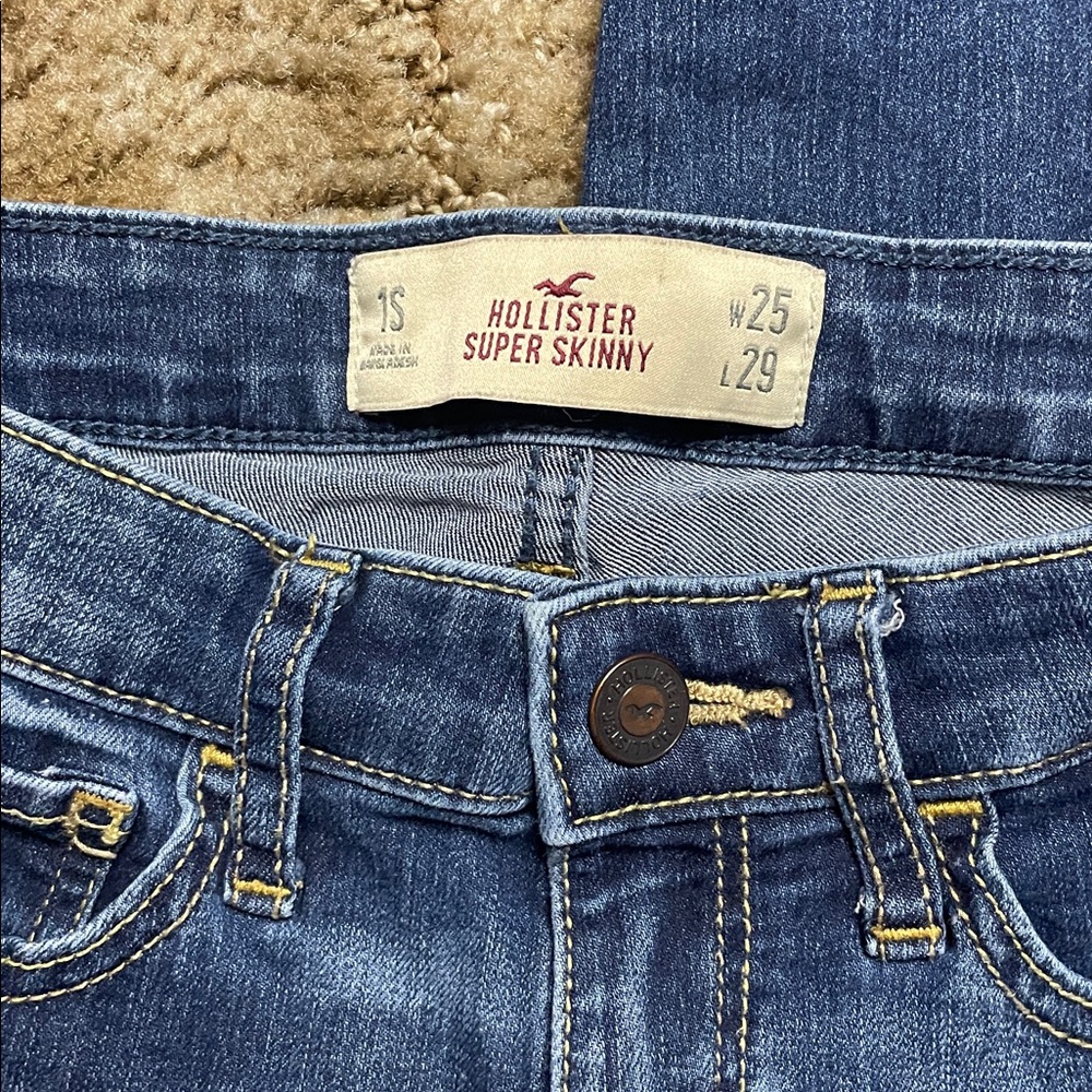 Hollister Y2K Super Skinny 2000s Style Low Rise Jean Size 1s/w25/L29 - Picture 2 of 6